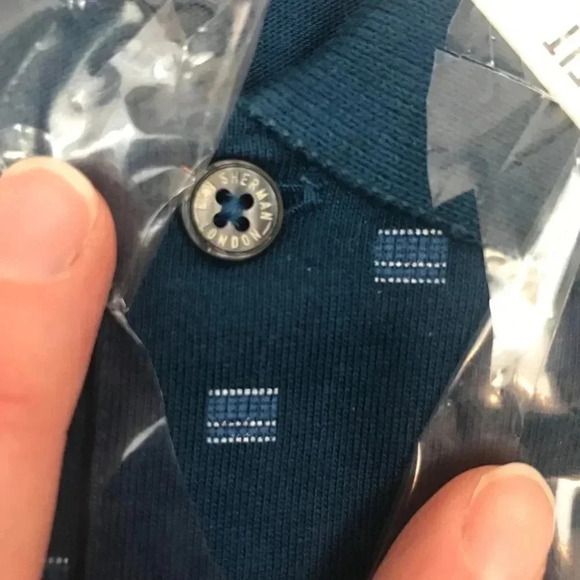 Ben Sherman Micro Geo Print Jersey Polo Lake Blue - Picture 6 of 8